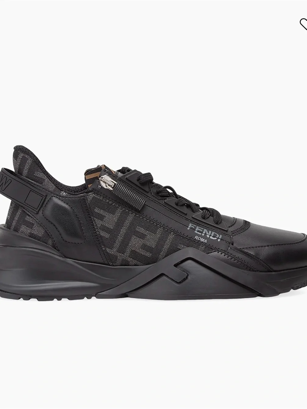 Fendi Black & Brown Men's Low-Top Logo-Panel Sneaker